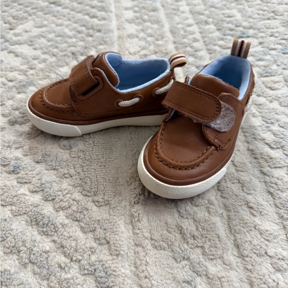 Brown Kids Shoes with Velcro Strap